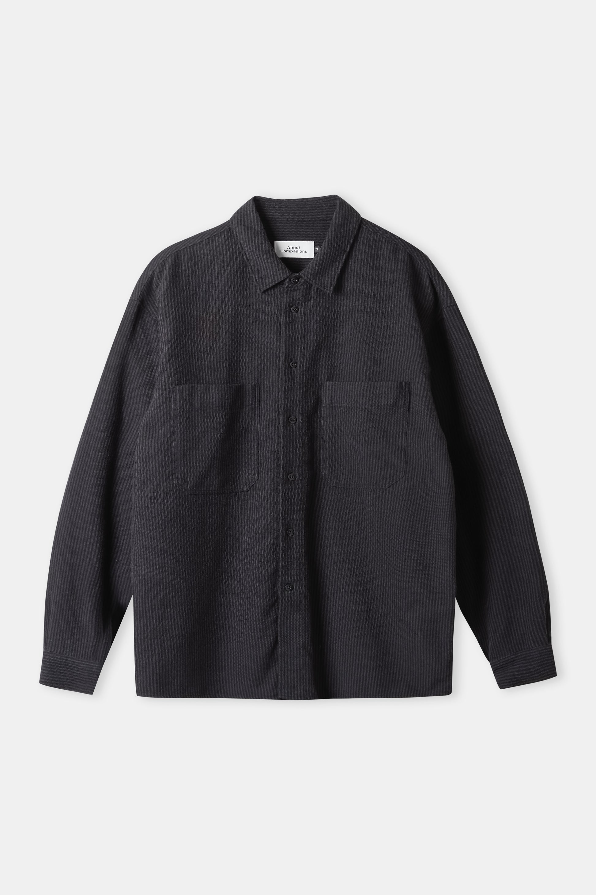 Dario Oversized Flanell Shirt Striped Charcoal