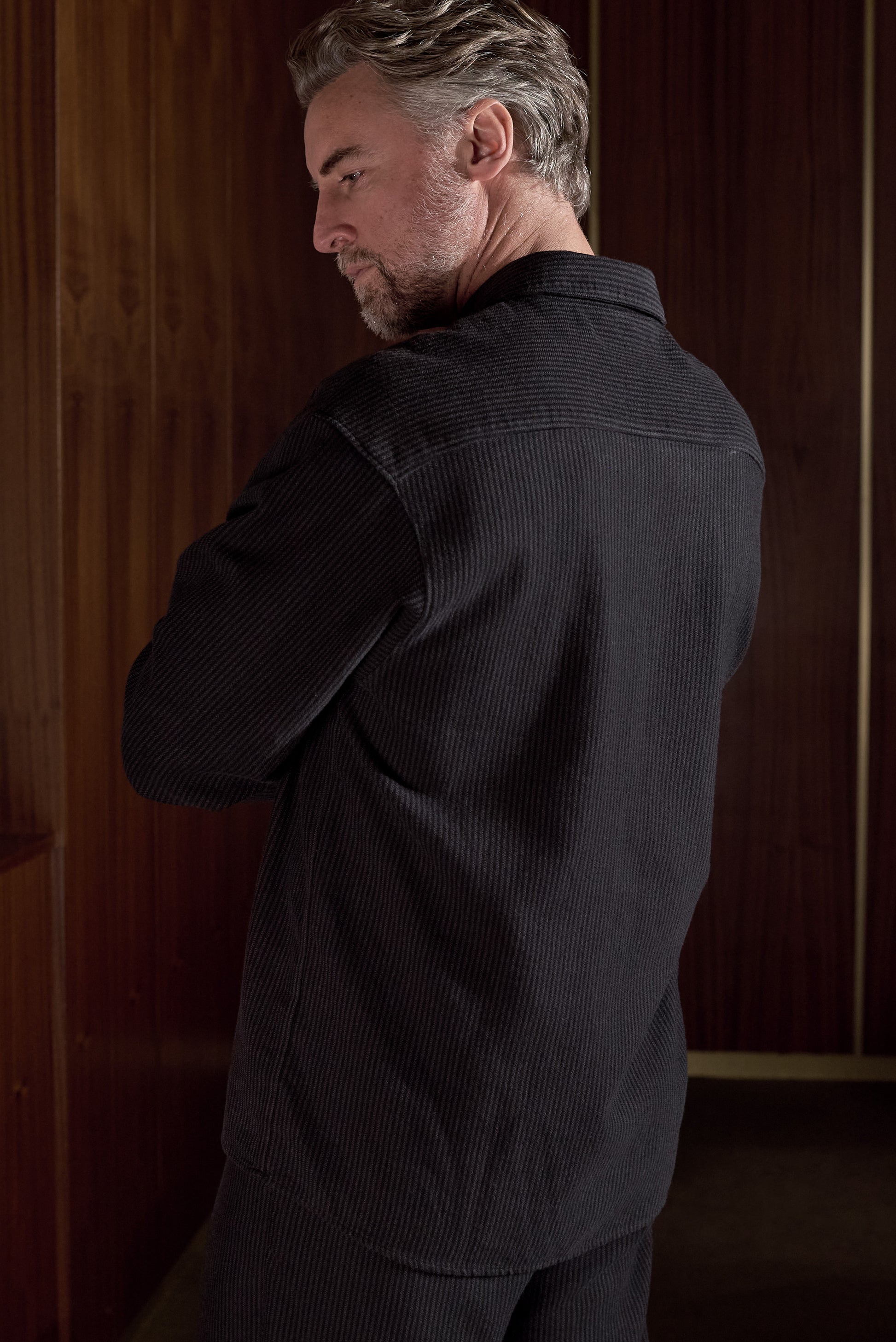 Dario Oversized Flanell Shirt Striped Charcoal