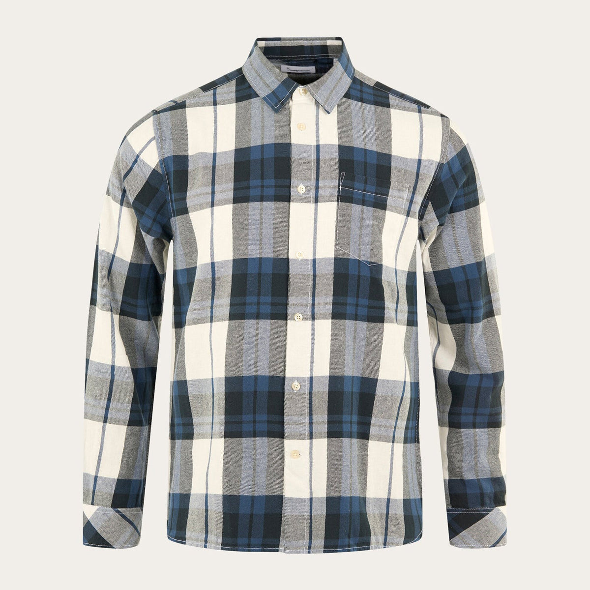 Elder Twill Checked Shirt Total Eclipse  - KNOWLEDGE COTTON APPAREL
