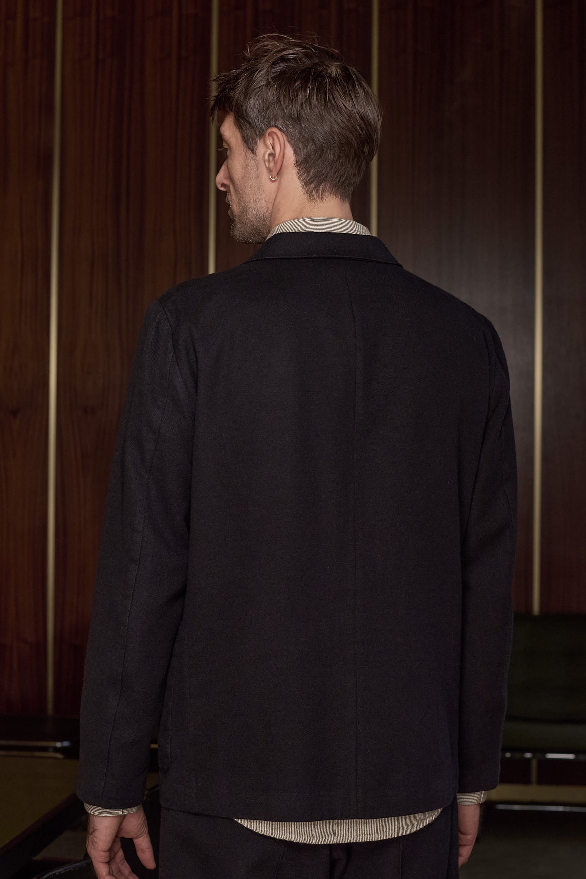Enver Flannel Blazer Organic Cotton Black
