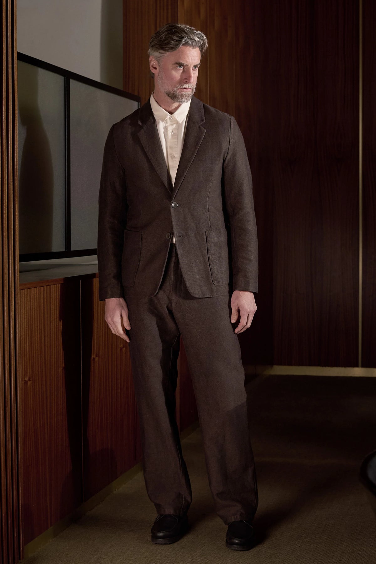 Enver Winter Linen Blazer Coffee