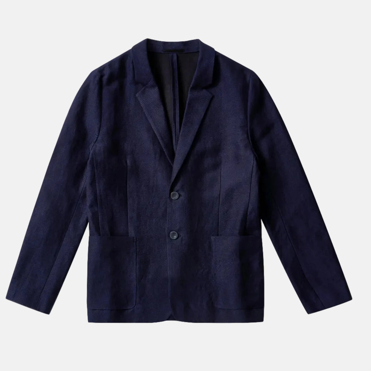 Enver Winter Linen Blazer Navy