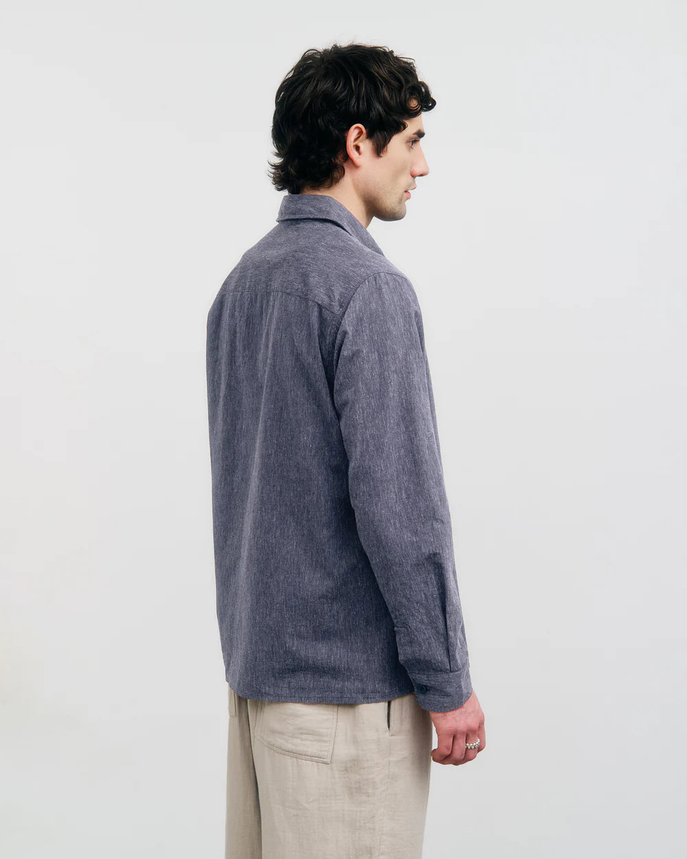 Casual Shirt Speckled Navy Organic Cotton