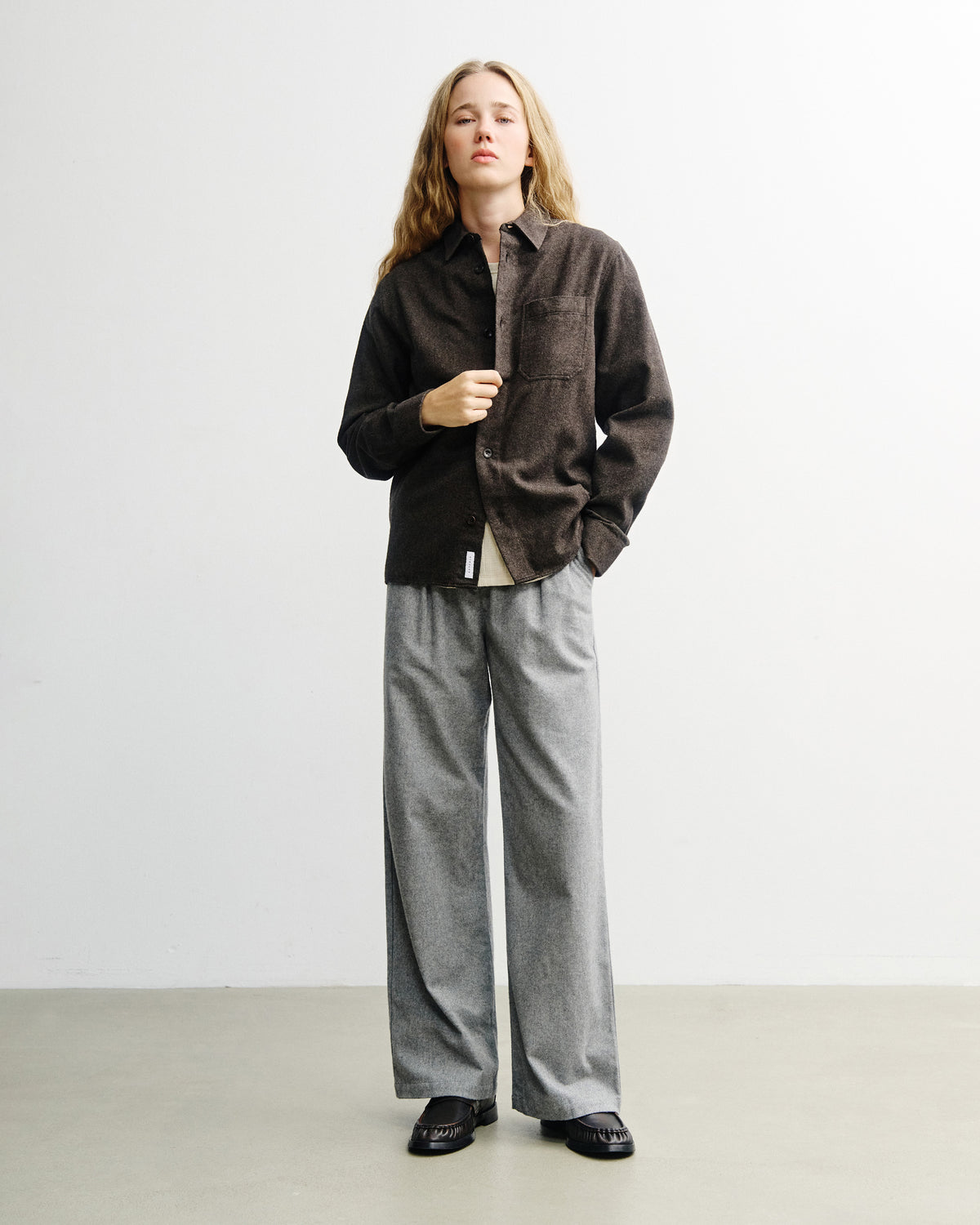 Flannel Casual Shirt Black Brown