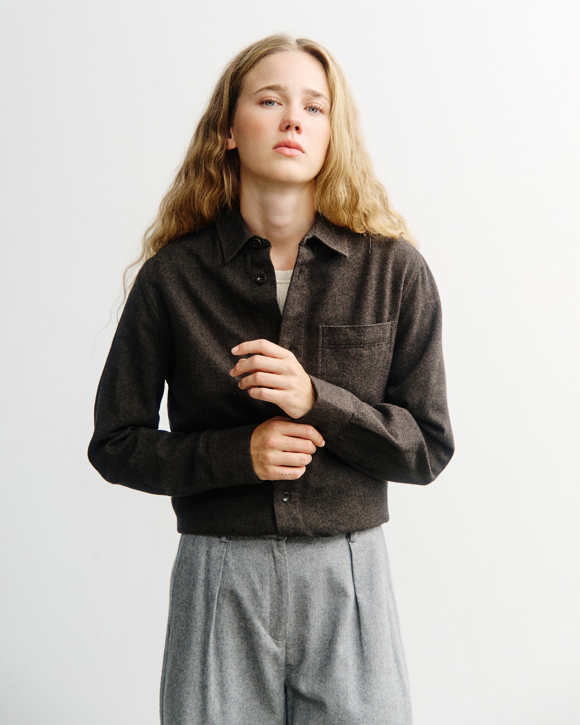 Flannel Casual Shirt Black Brown