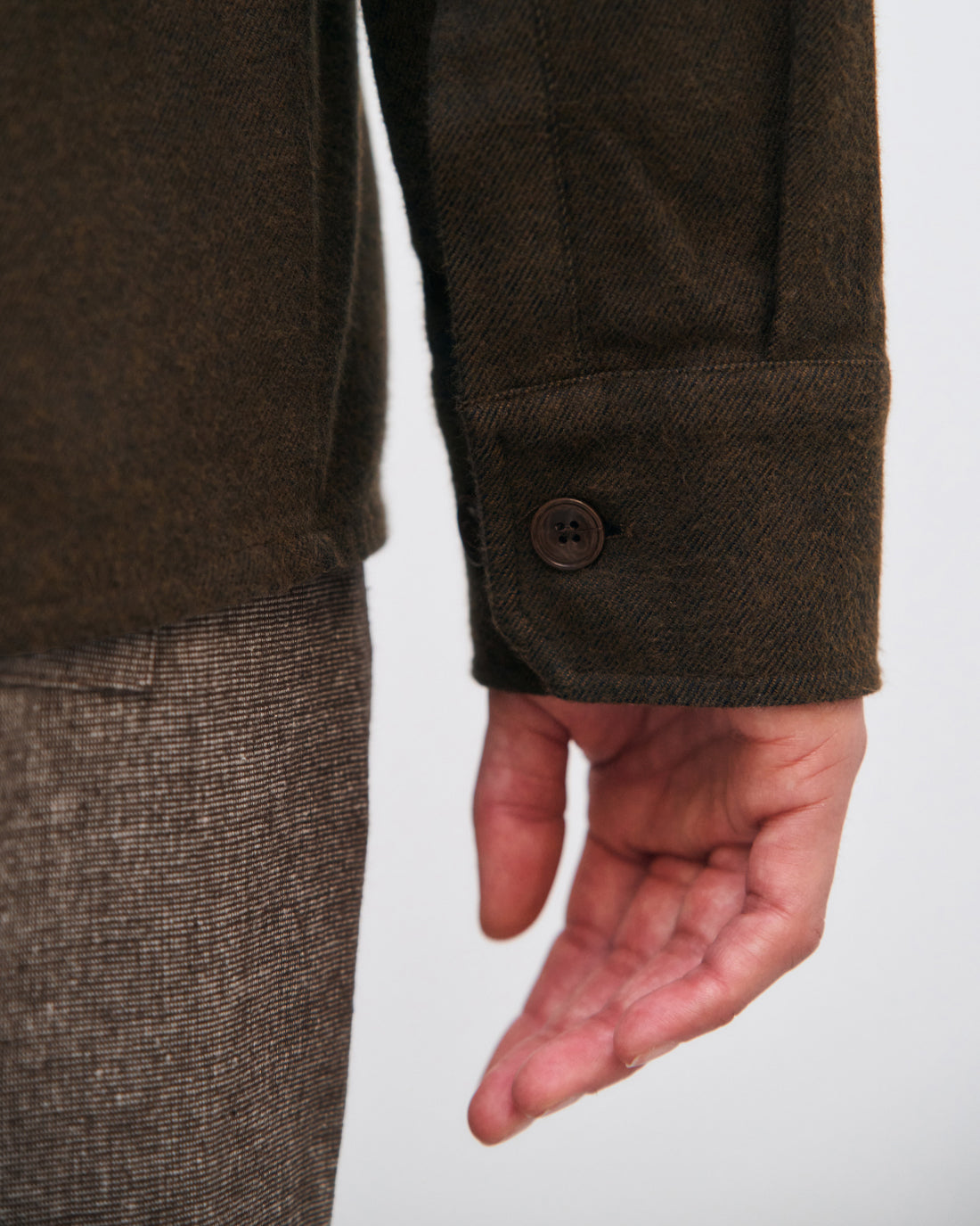 Flannel Casual Shirt Twill Brown