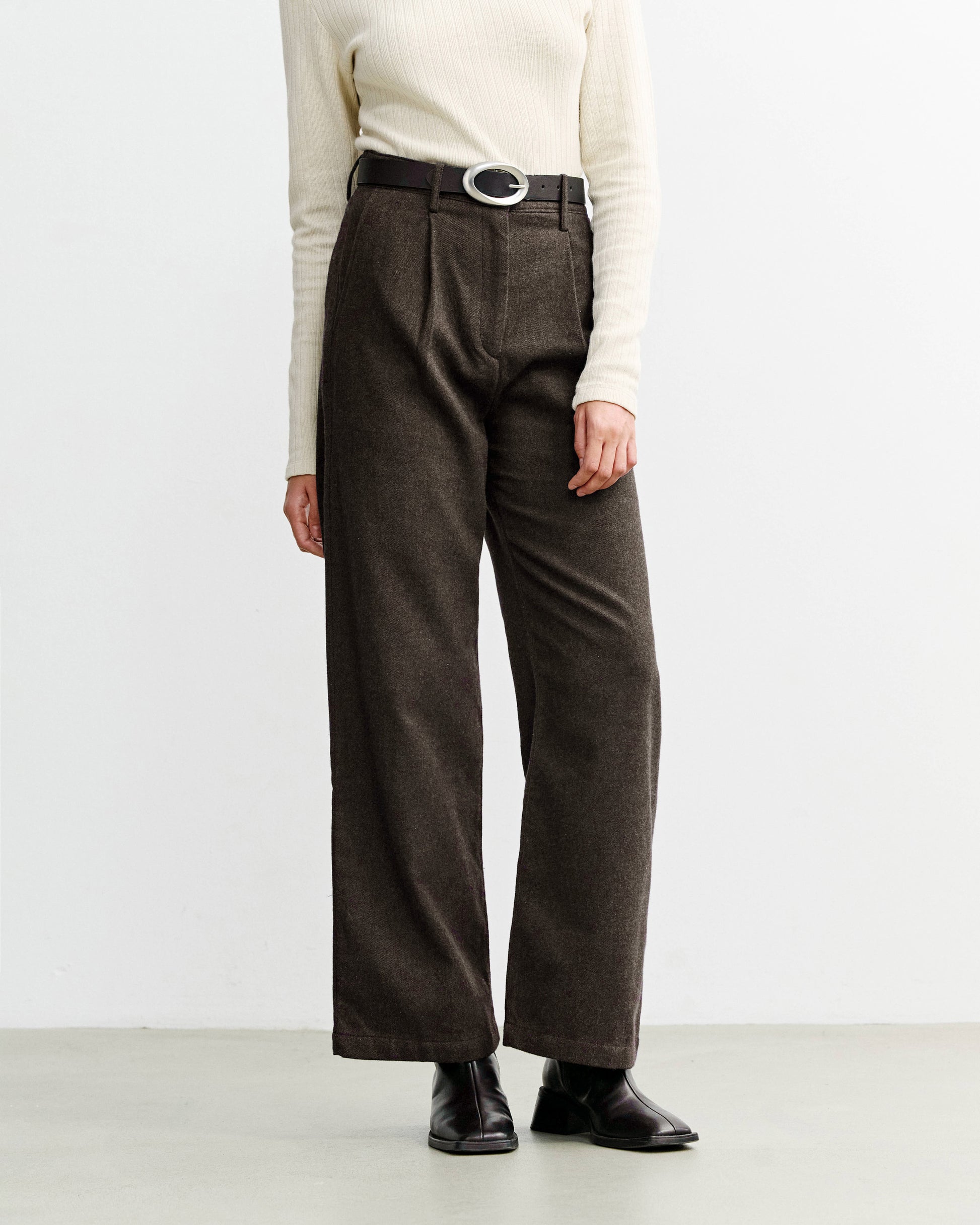 Flannel Pantalone Organic Black Brown