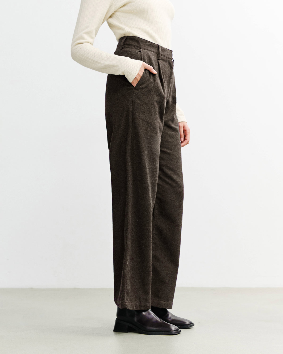Flannel Pantalone Organic Black Brown