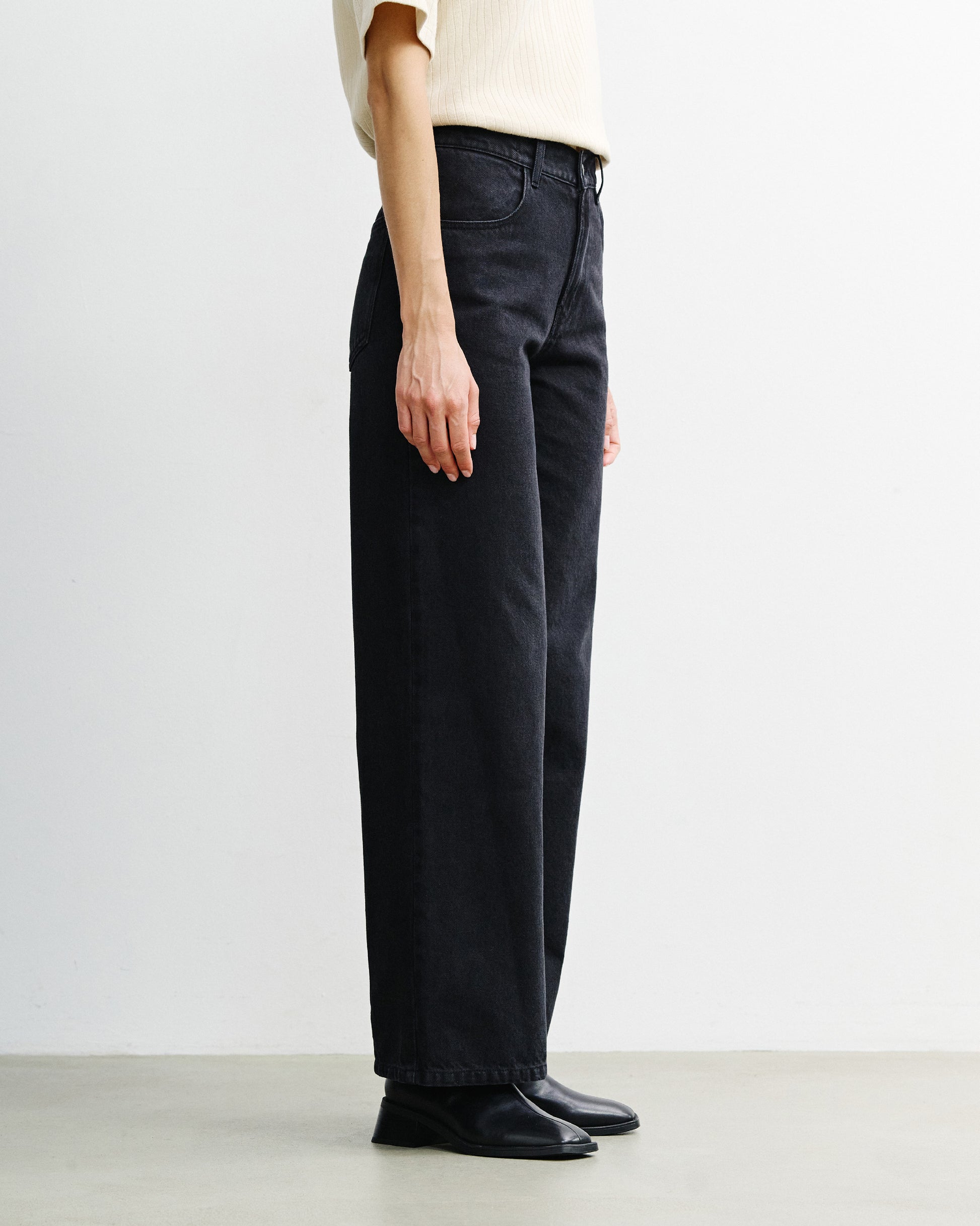 Flared Leg Jeans Organic Cotton Black