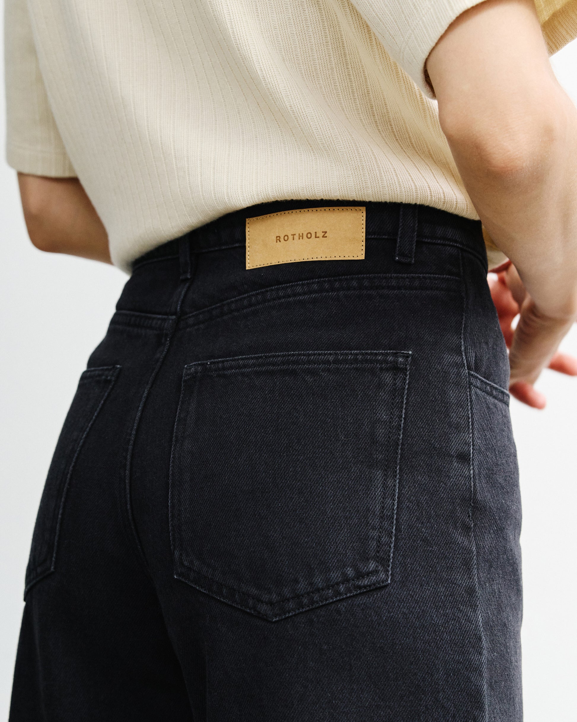 Flared Leg Jeans Organic Cotton Black