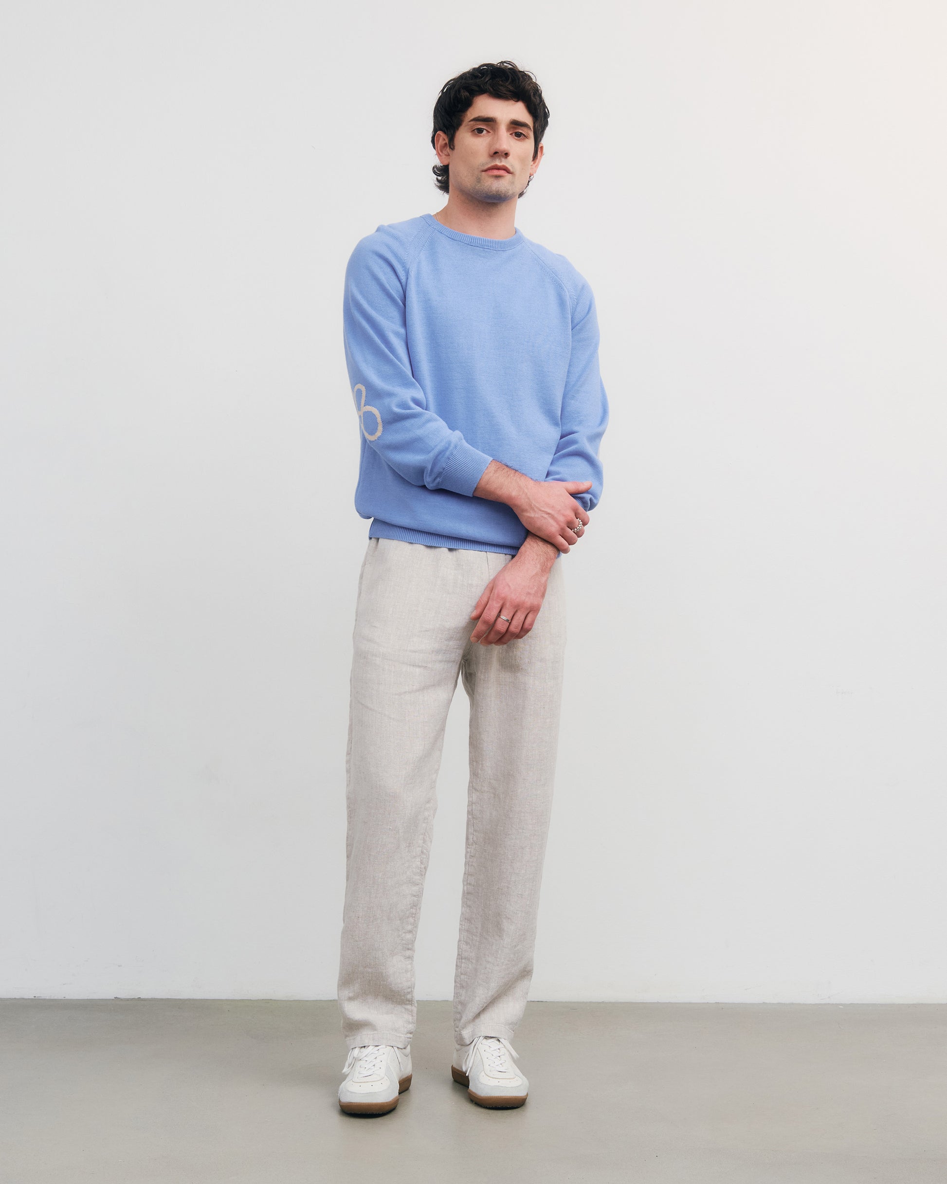 Flower Knit Organic Cotton Soft Blue