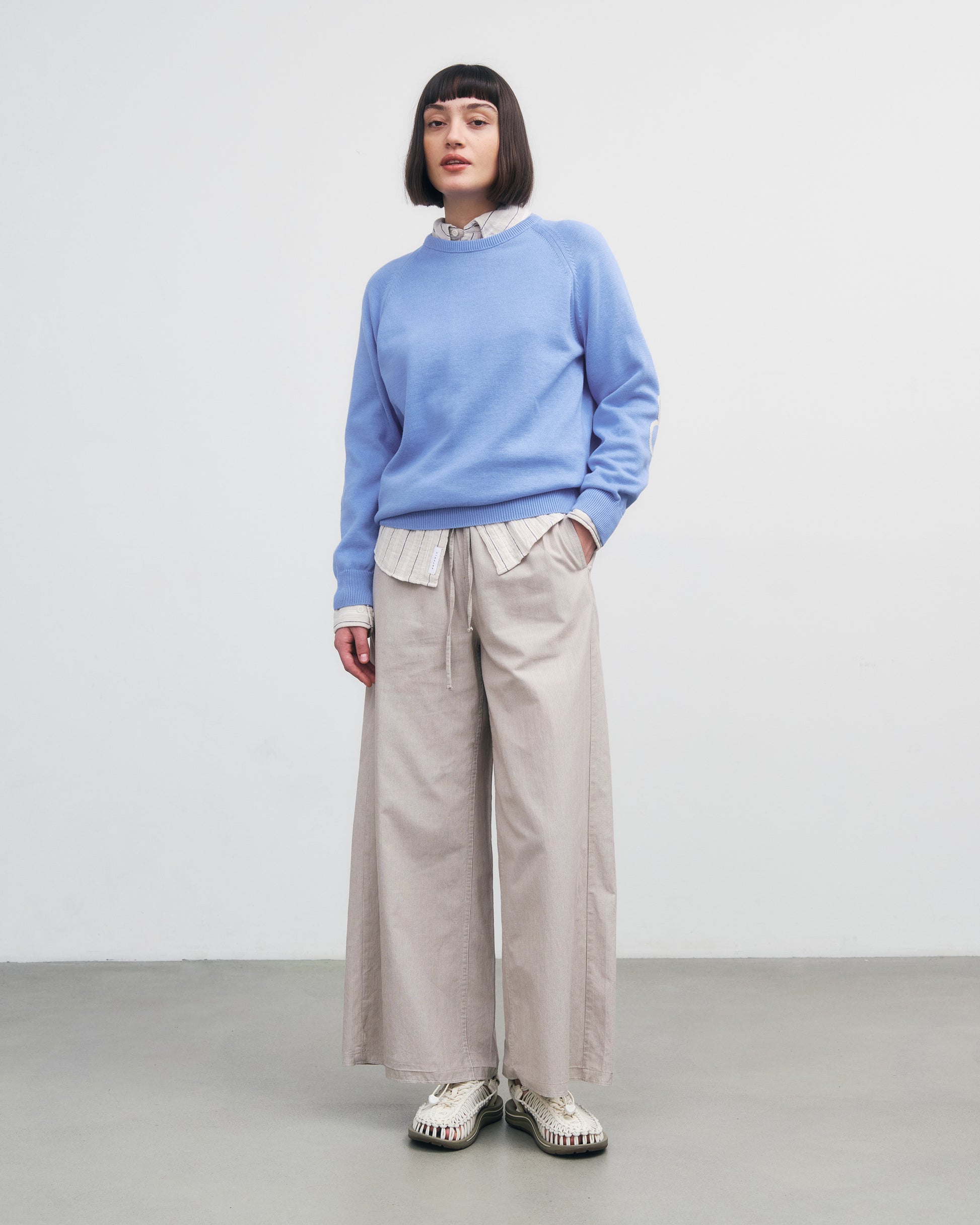 Flower Knit Organic Cotton Soft Blue