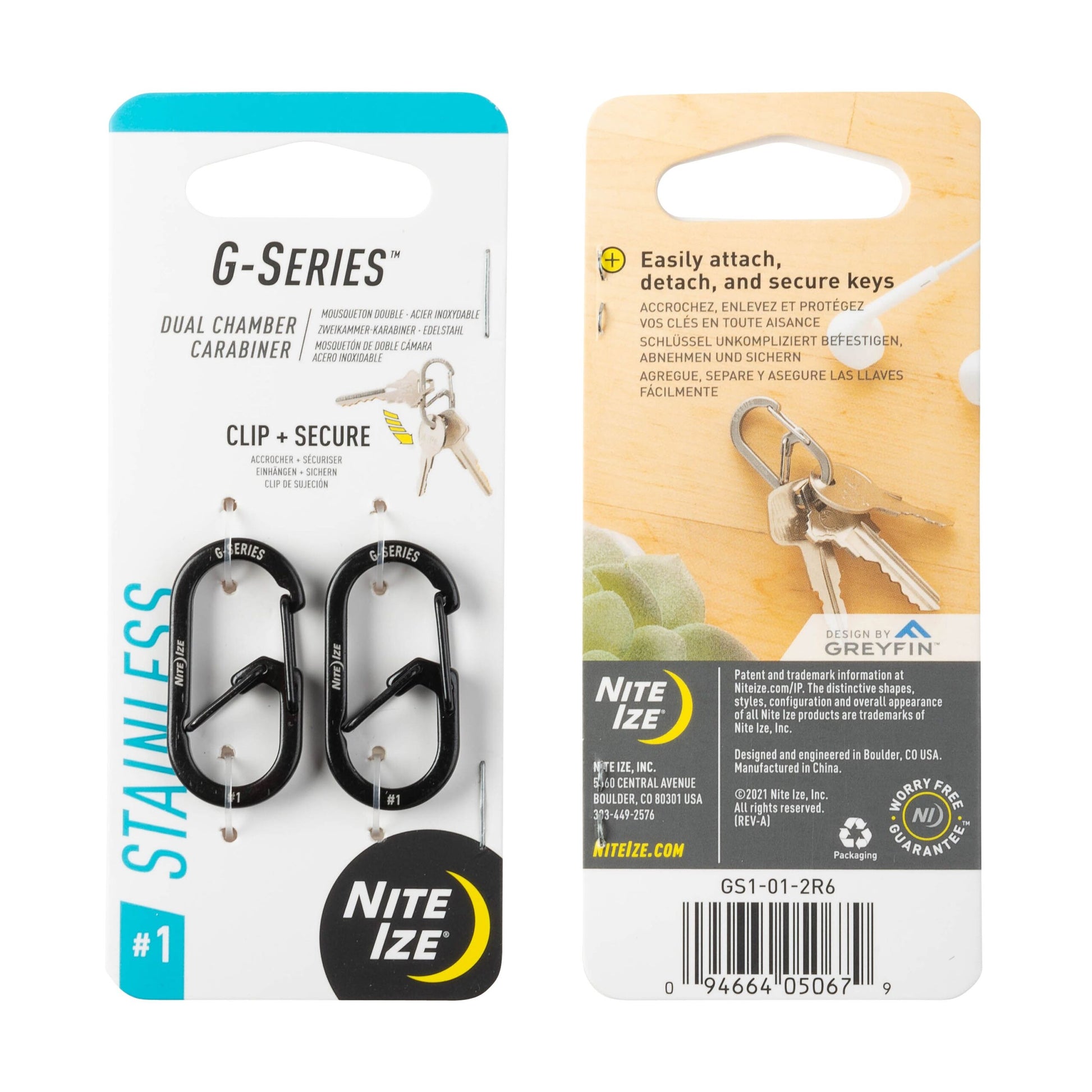 G-Series #1 Karbinhakar 2-pack Svart - NITE IZE