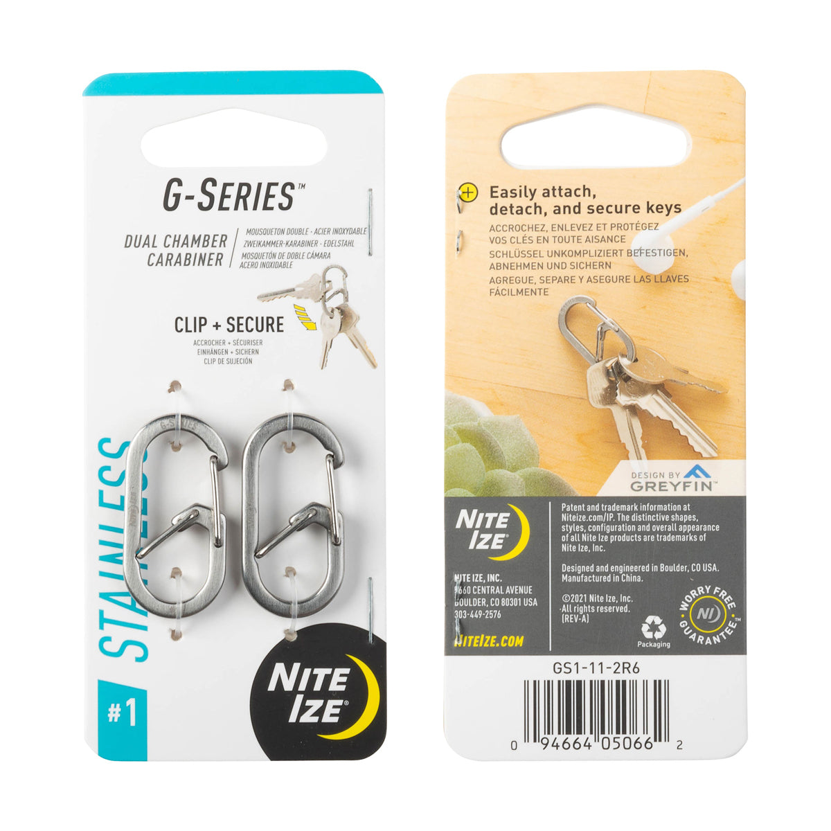 G-Series #1 Karbinhakar 2-pack Rostfri - NITE IZE