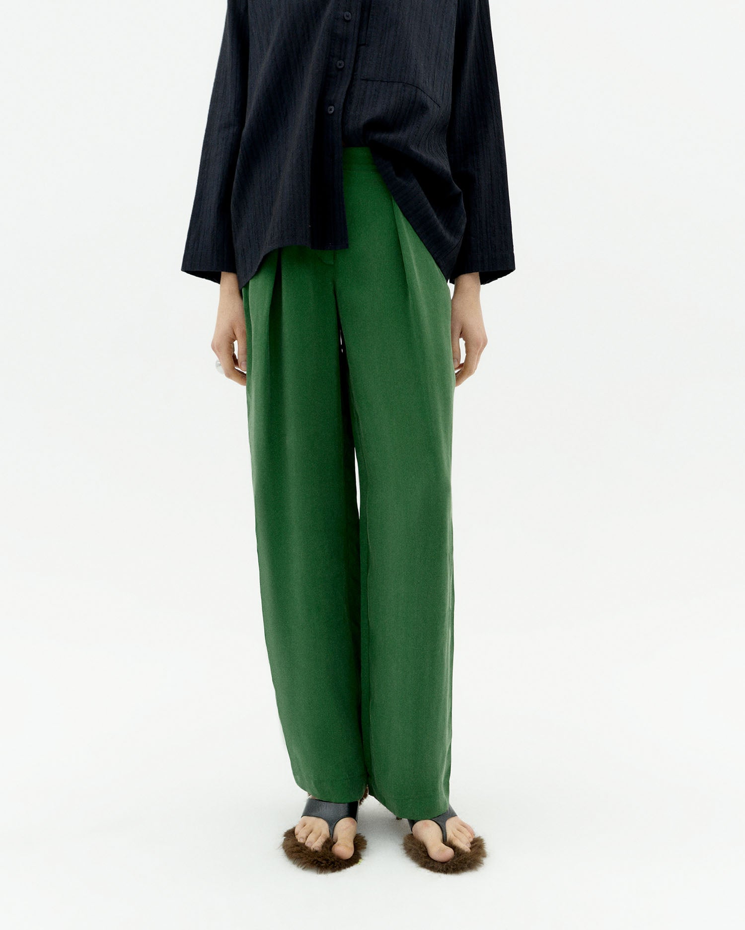 Cirila Cupro Pants Dill Green