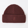 Chunky Knit Organic Wool Beanie Burgundy