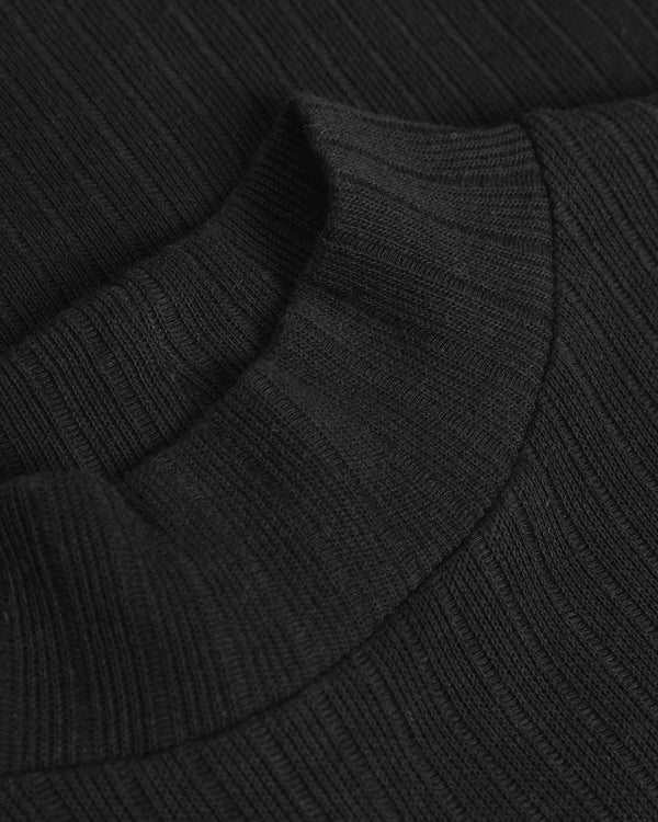 Heavy Ribbed Mock-Neck Longsleeve True Black