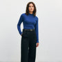 Heavy Ribbed Longsleeve Mockneck Royal Blue