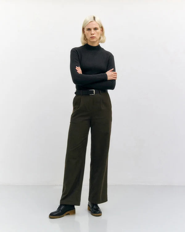 Heavy Ribbed Mock-Neck Longsleeve True Black