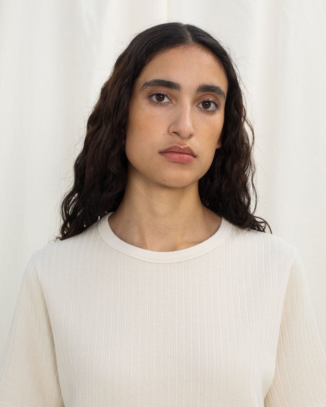 Heavy Ribbed T-shirt Soft Sand