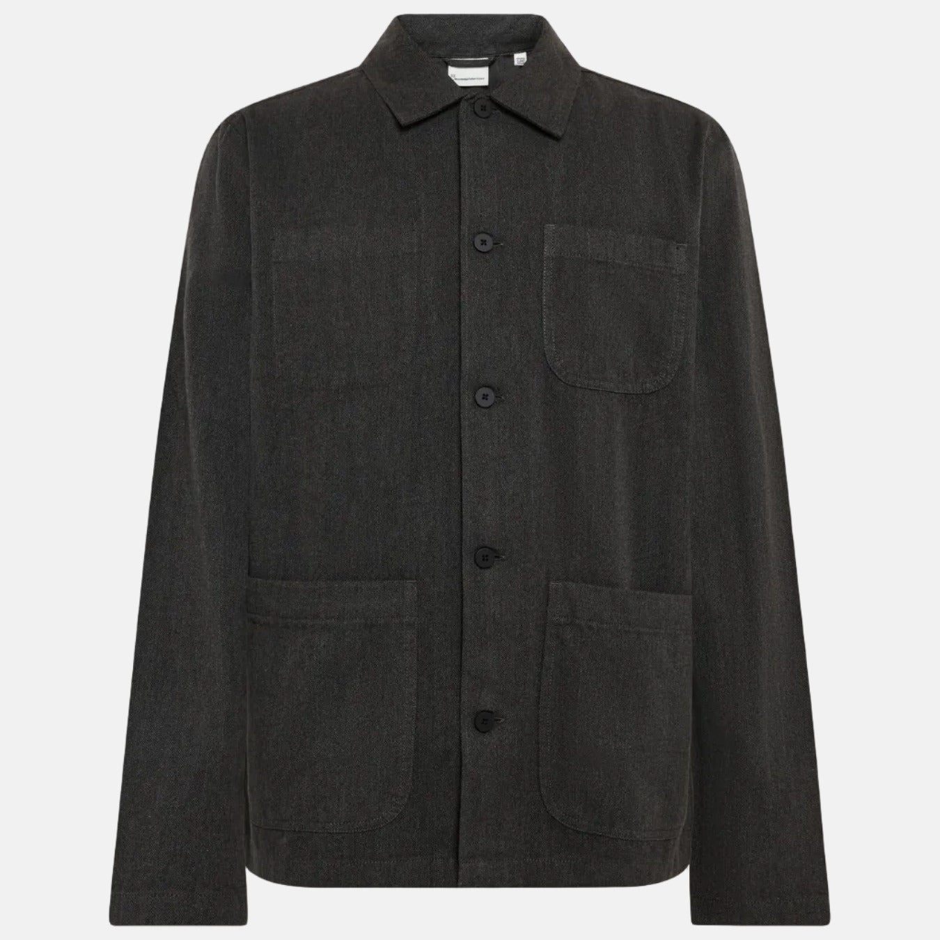 Herringbone Overshirt Dark Grey Melange