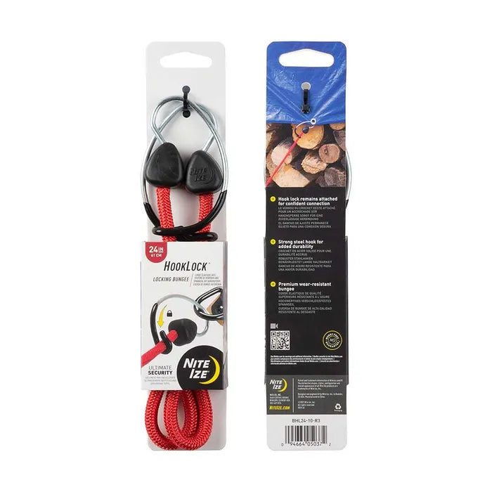 Gummistropp 61cm HookLock Locking Bungee Red