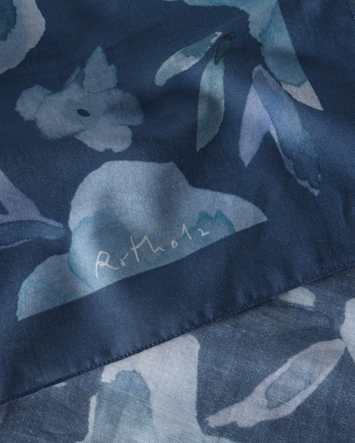Bandana Navy Flower Organic Cotton