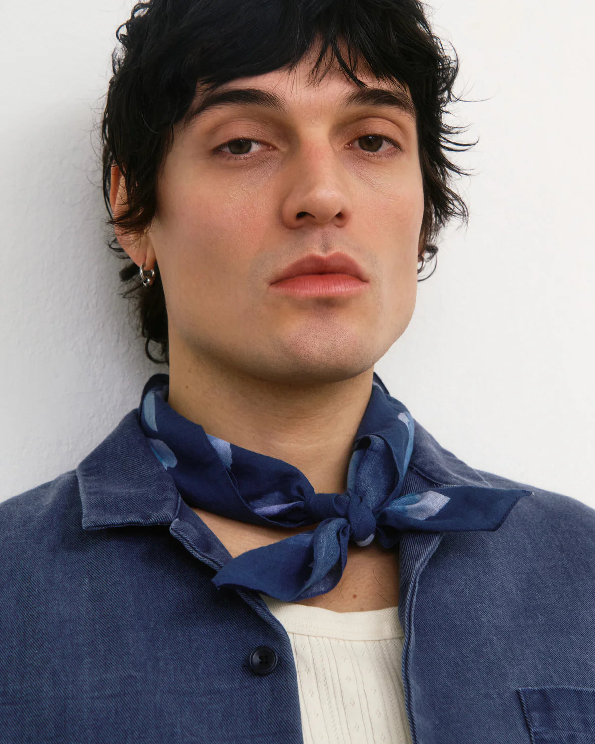 Bandana Navy Flower Organic Cotton