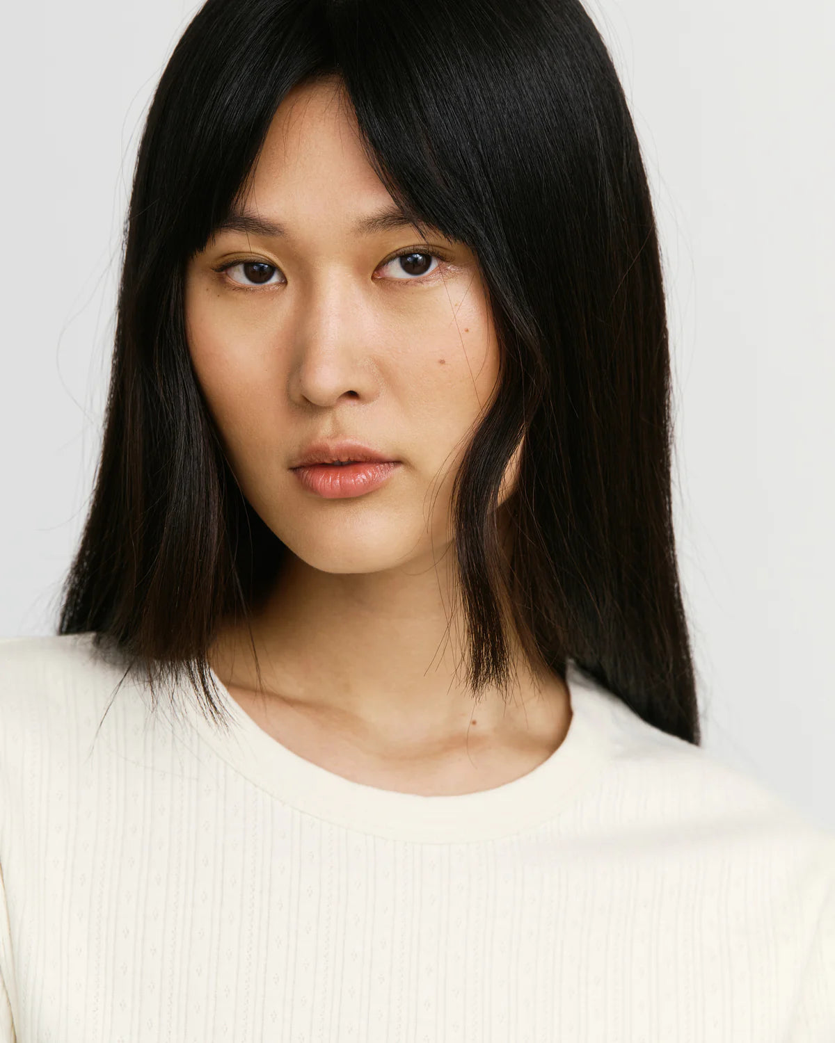 Ribbed T-Shirt Cream
