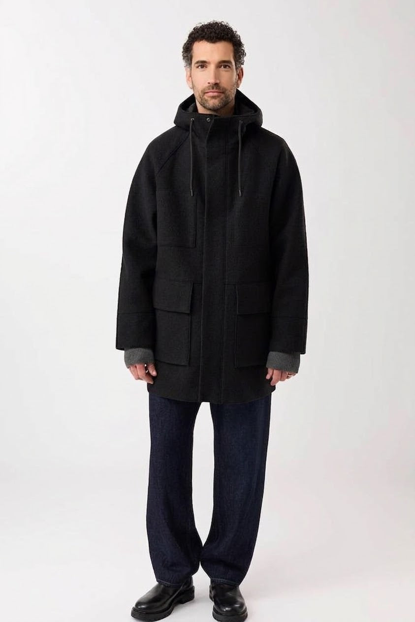 Parka Organic Wool Membrane Tecno Felt Black