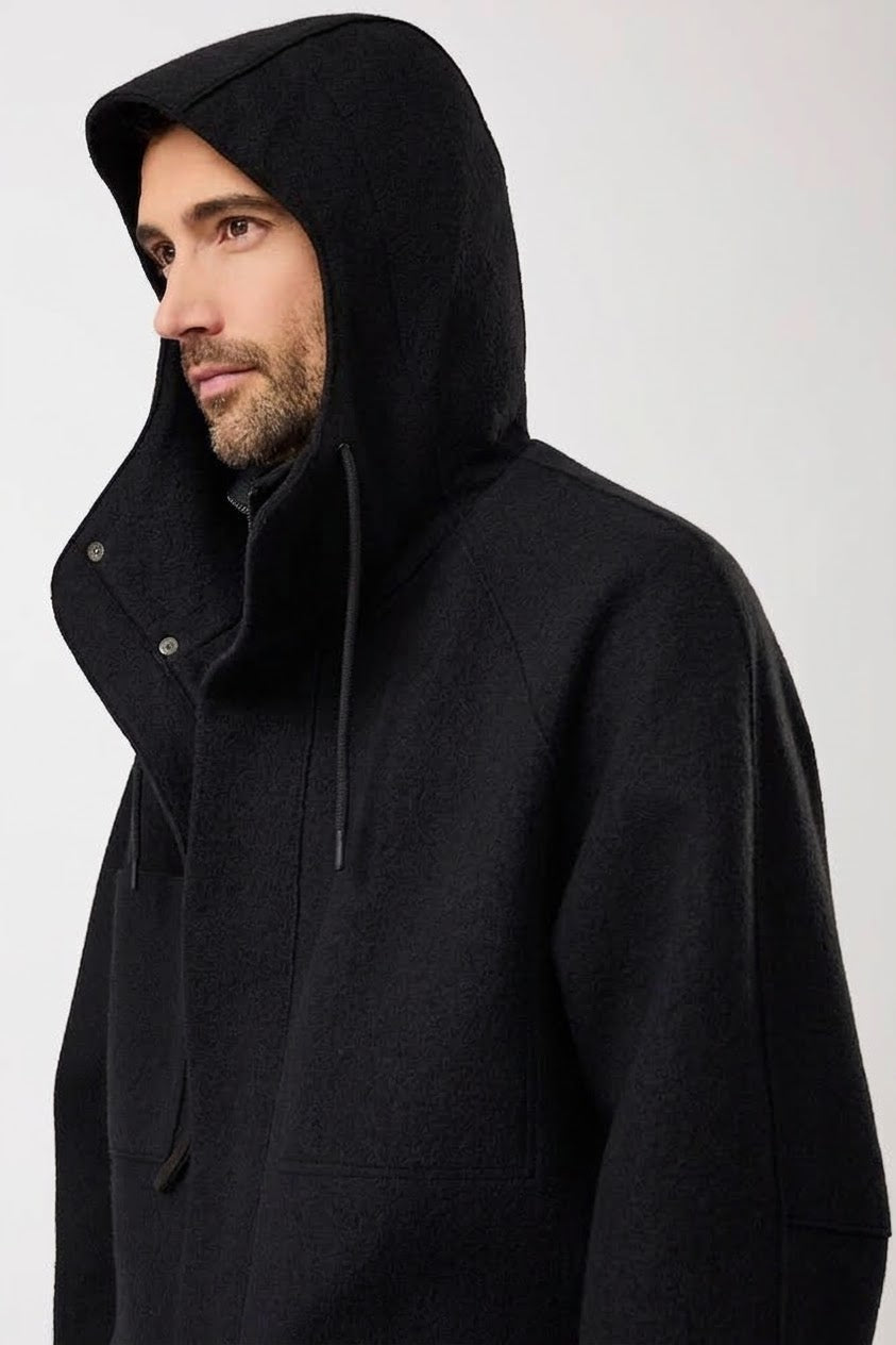 Parka Organic Wool Membrane Tecno Felt Black