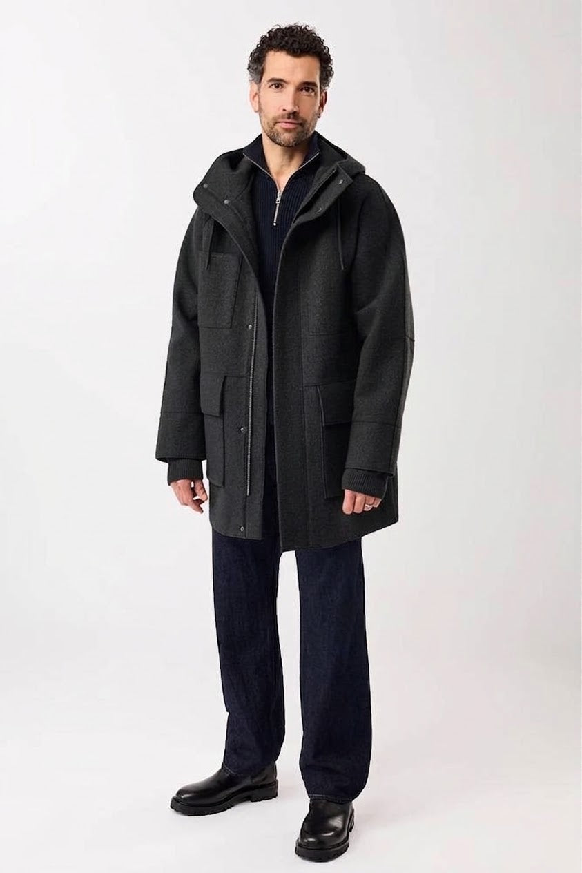 Parka Organic Wool Membrane Tecno Felt Black