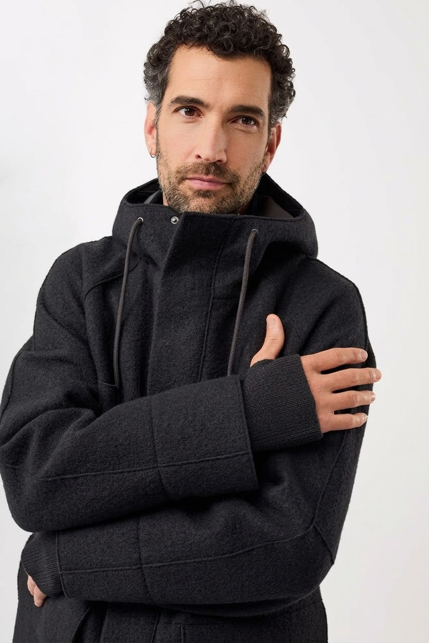 Parka Organic Wool Membrane Tecno Felt Black