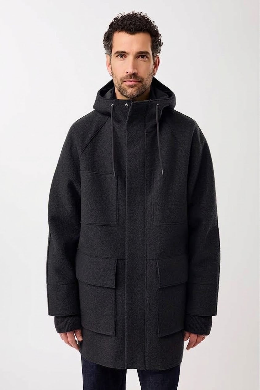 Parka Organic Wool Membrane Tecno Felt Black