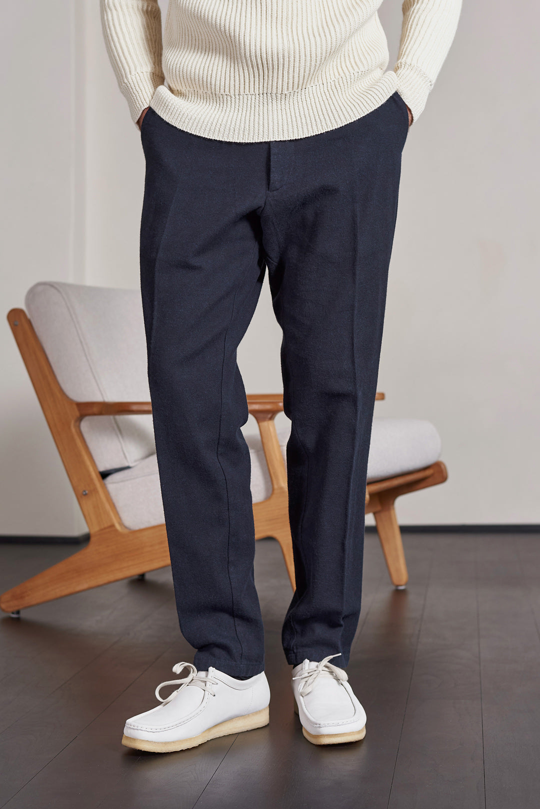 Jostha Flannel Trousers Deep Sea Navy