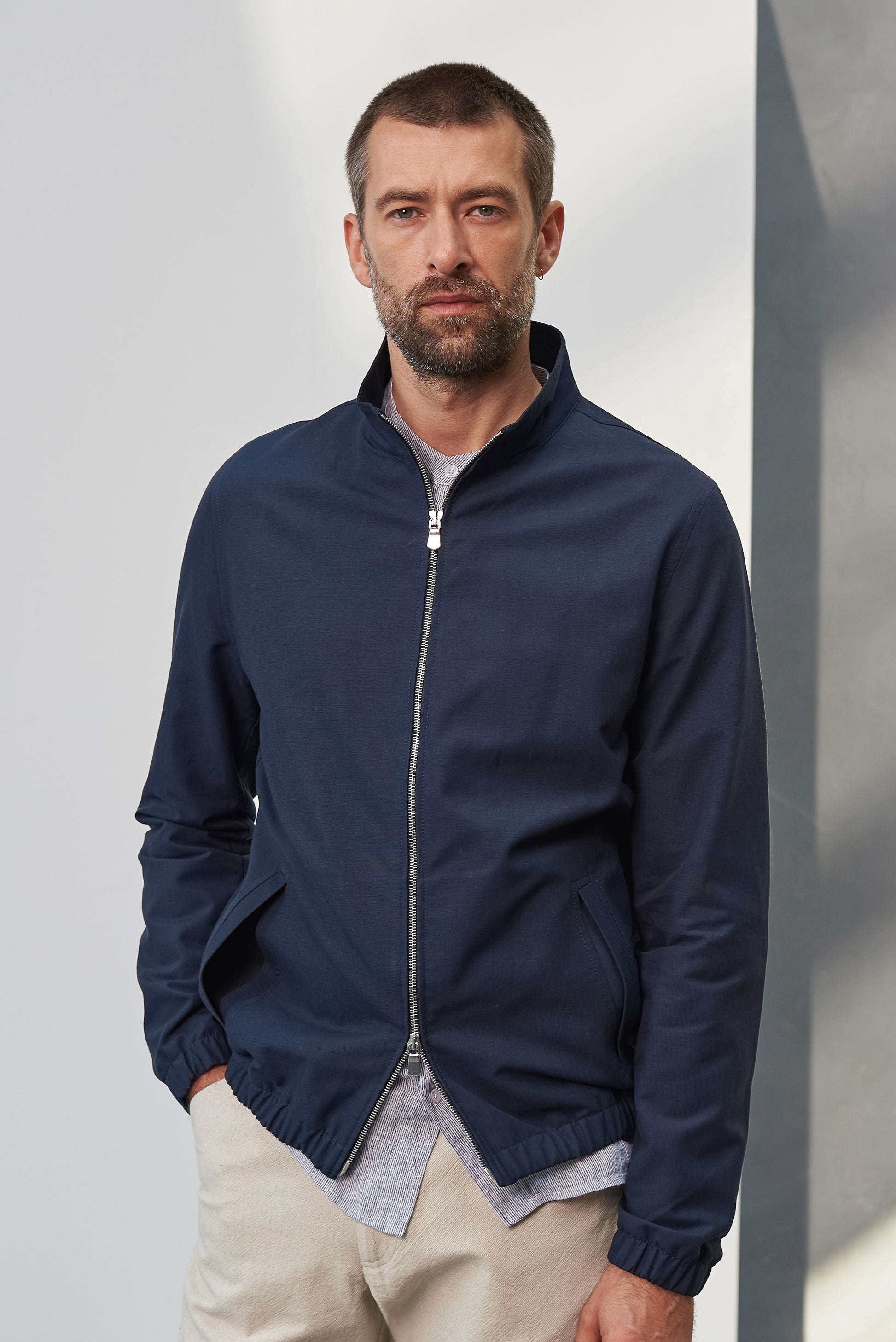 Juri Harrington Jacket Tencel Navy