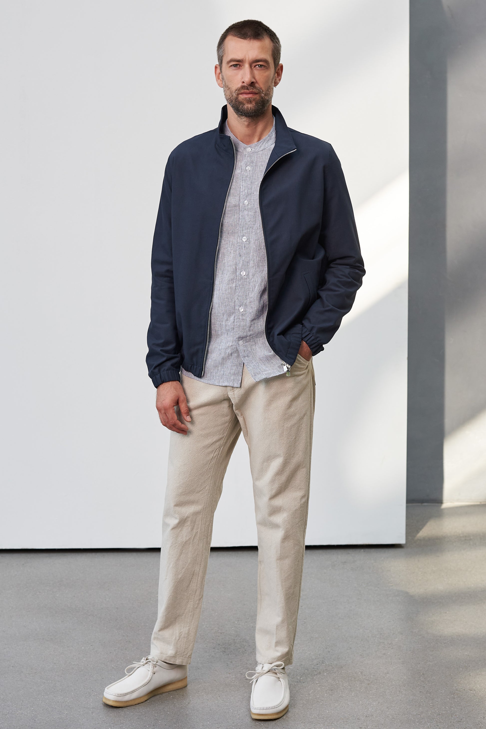 Juri Harrington Jacket Tencel Navy