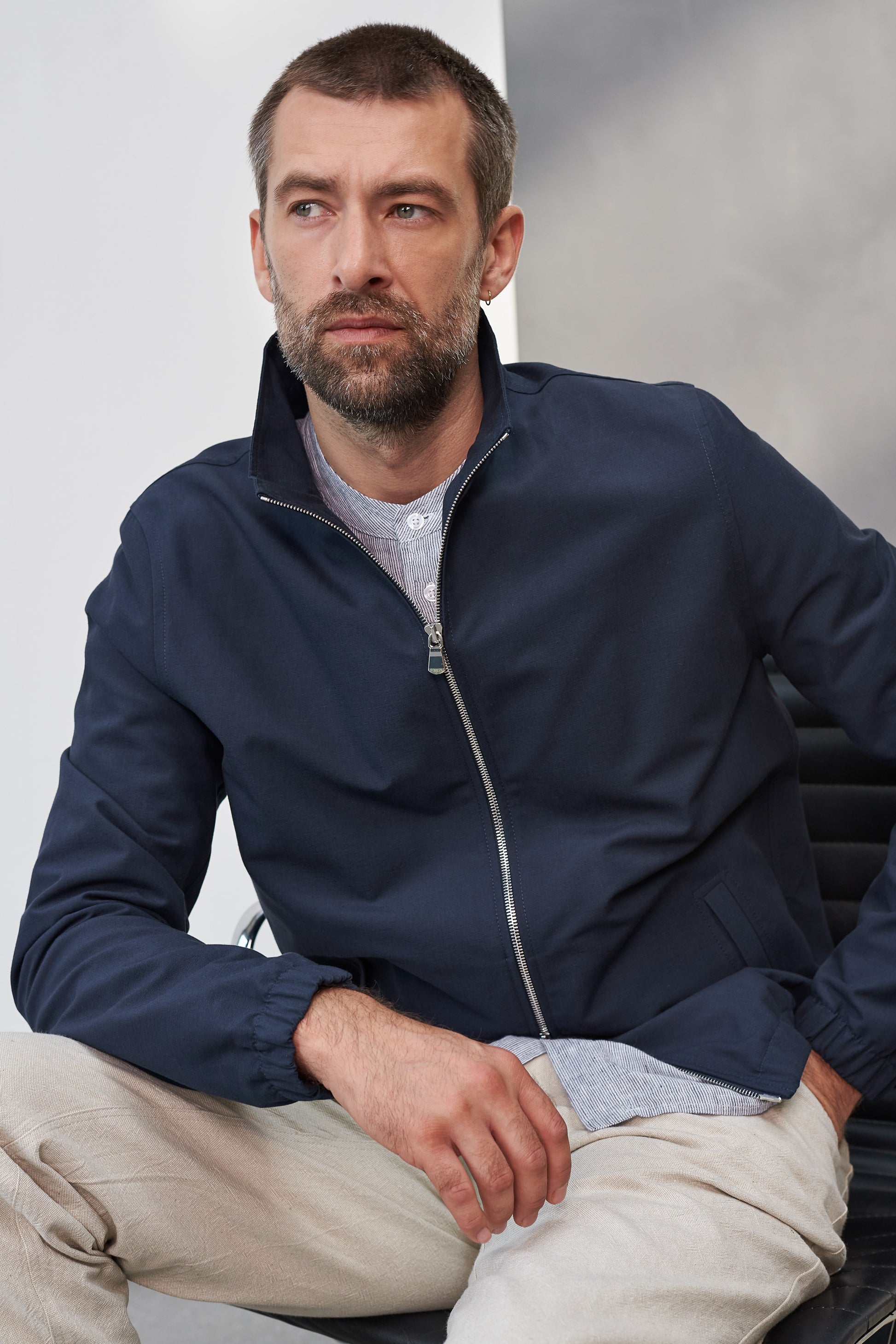 Juri Harrington Jacket Tencel Navy