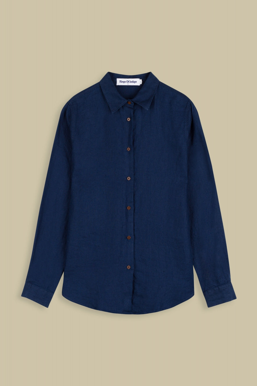Taja Heavy Linen Worker Blue - KINGS OF INDIGO