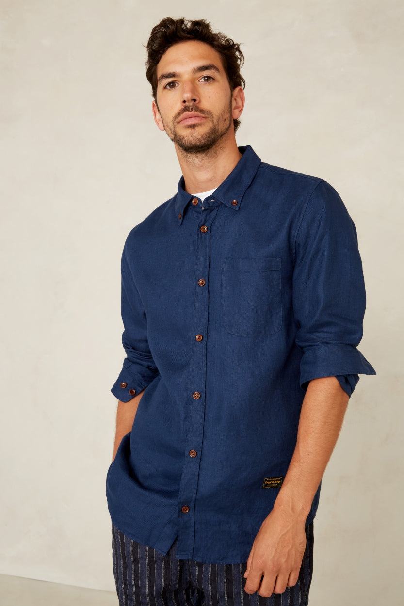Enda Pocket Worker Blue Linen - KINGS OF INDIGO