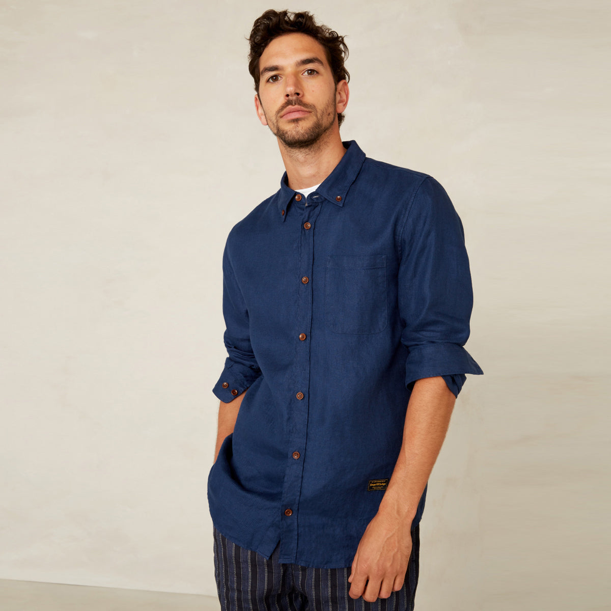 Enda Pocket Worker Blue Linen - KINGS OF INDIGO