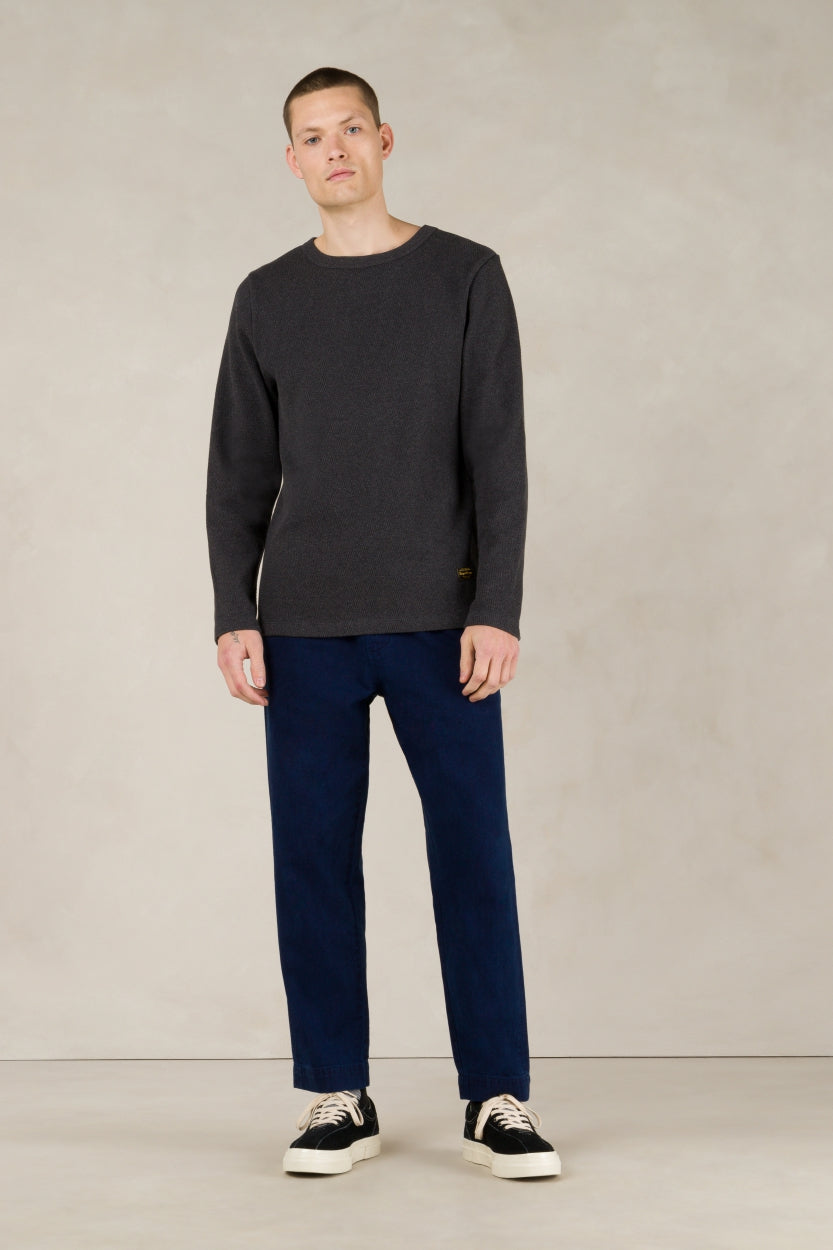 Martin Organic Cotton Pants Indigo Herringbone - KINGS OF INDIGO