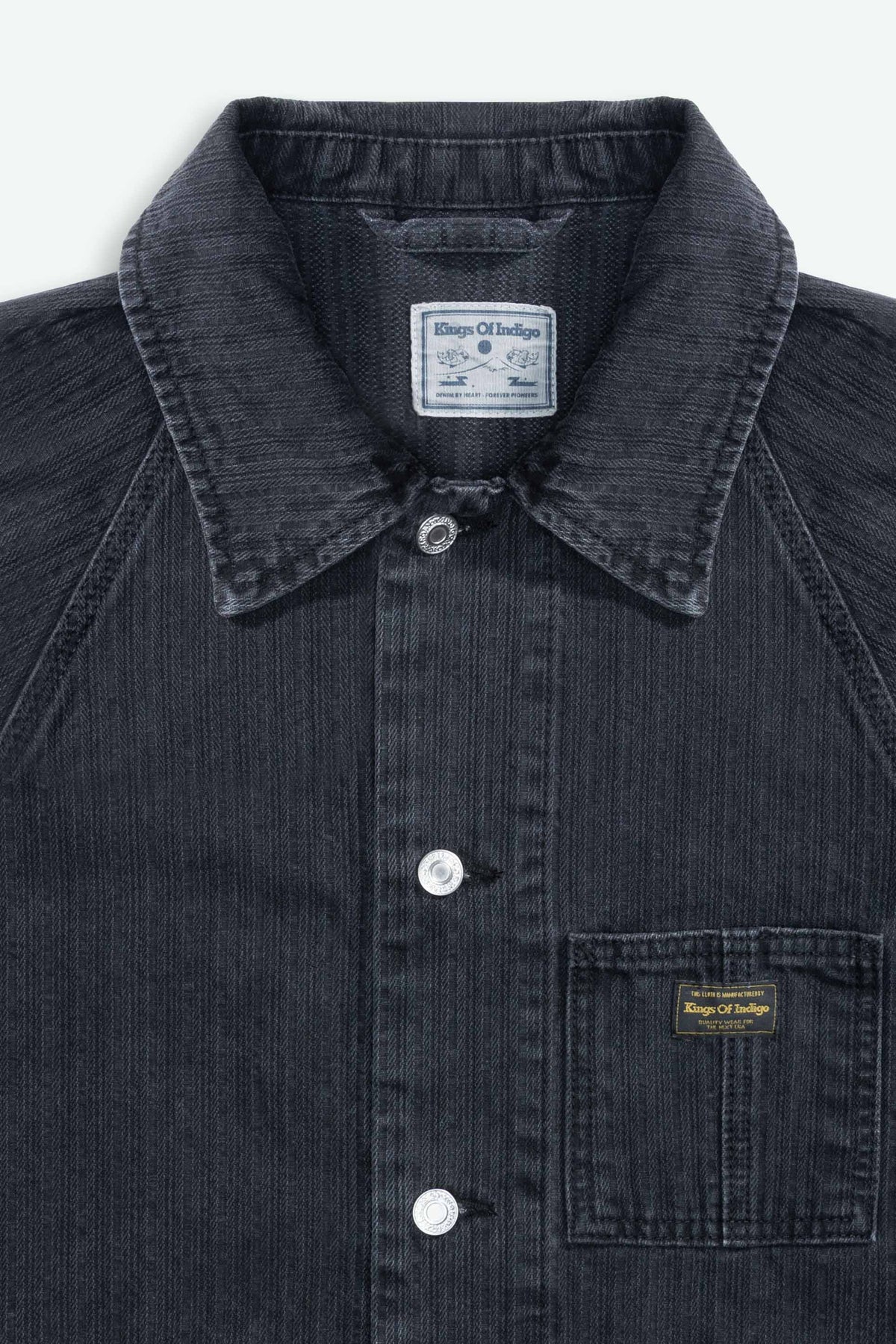 Jeena Stripe Denim Jacket Black Worn