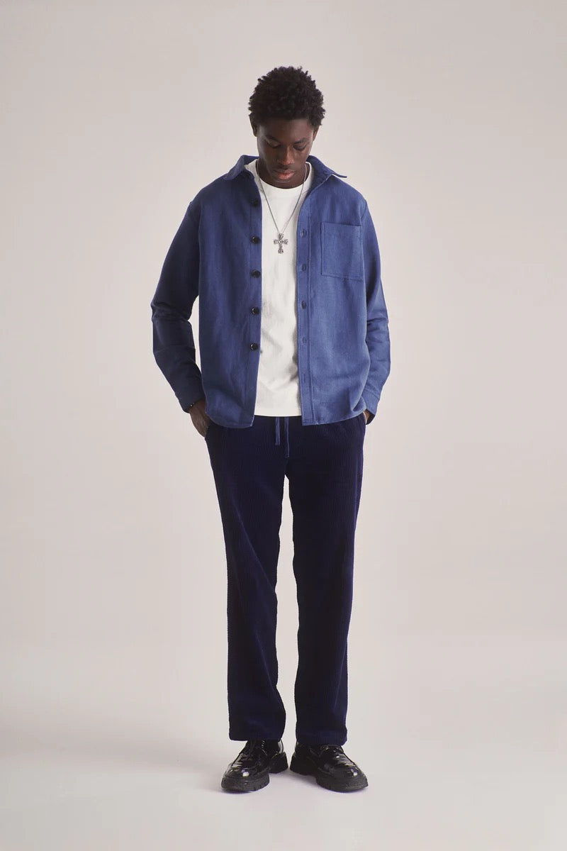 Railway Handwoven Hemp Blend Jacket Blue