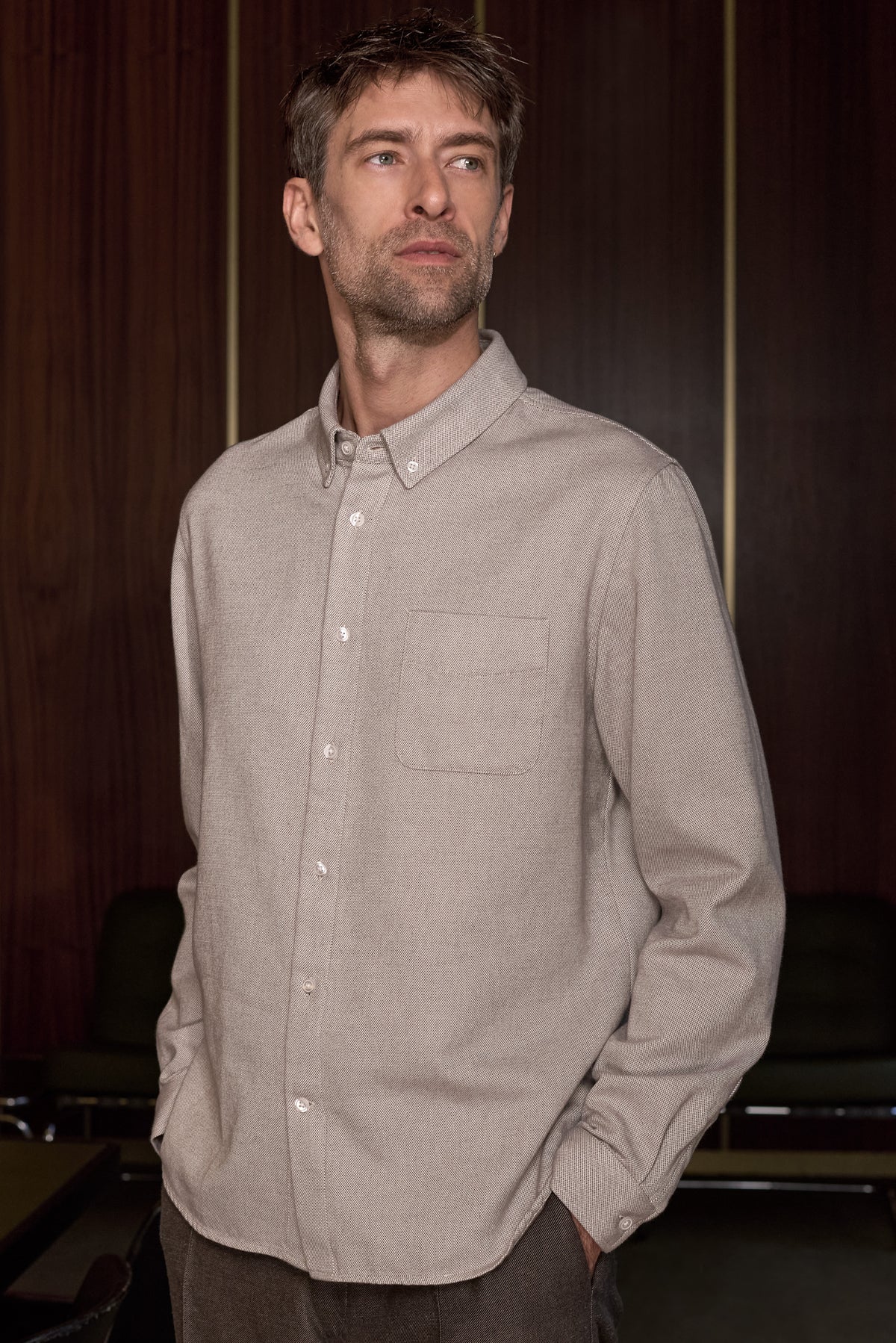 Ken Flannel Shirt Cold Brown