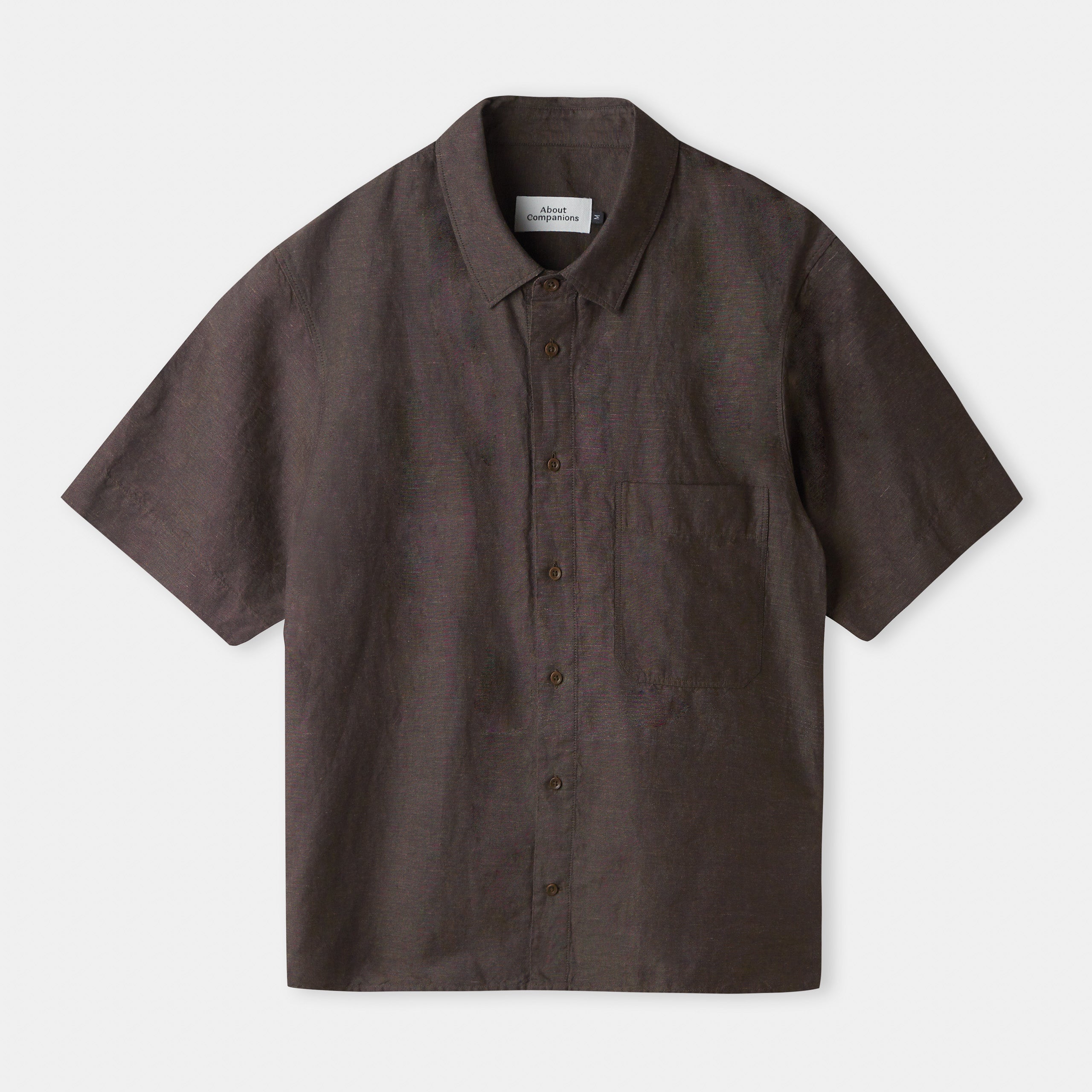 Klaas Linen Blend Short-Sleeve Shirt Coffee