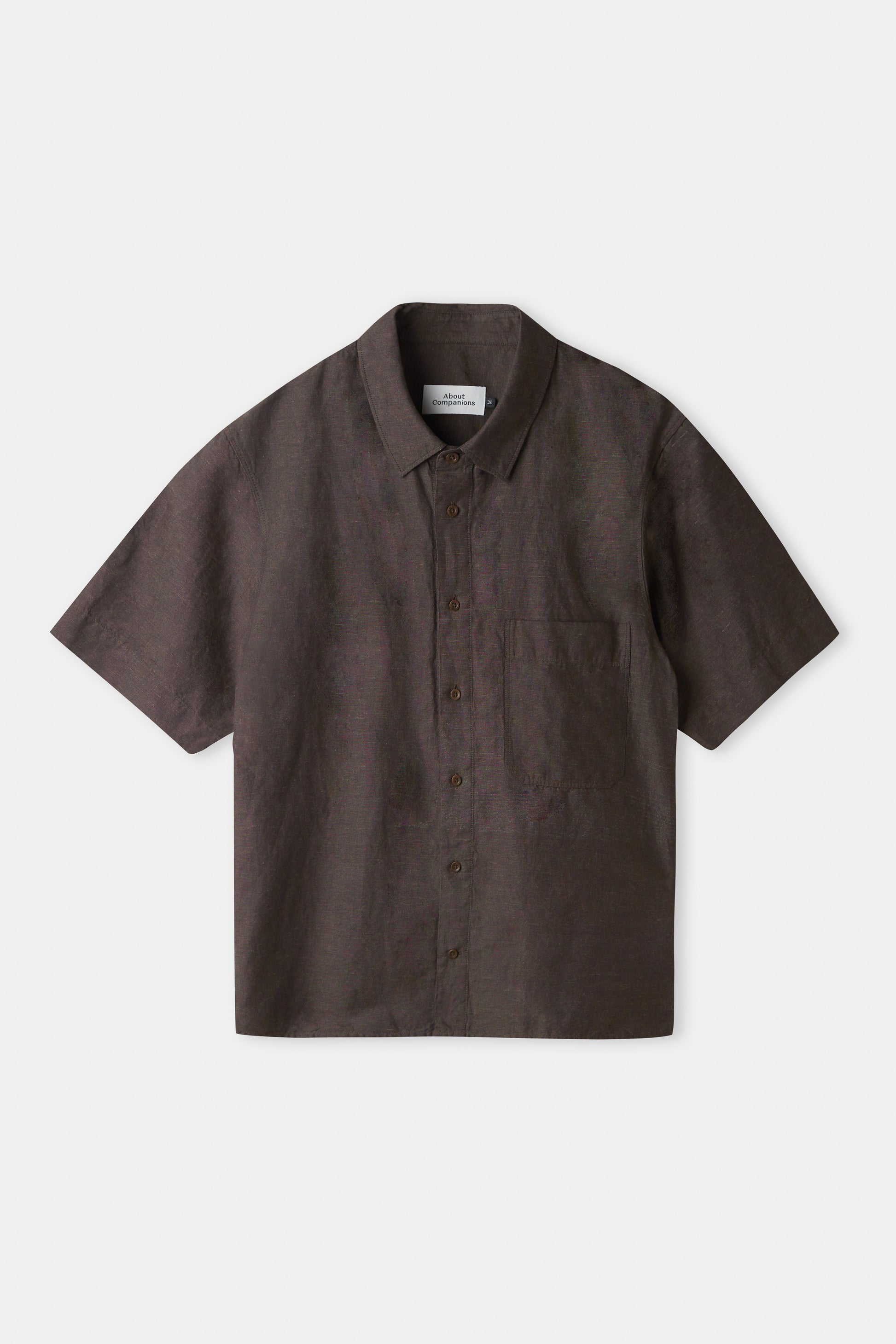 Klaas Linen Blend Short-Sleeve Shirt Coffee