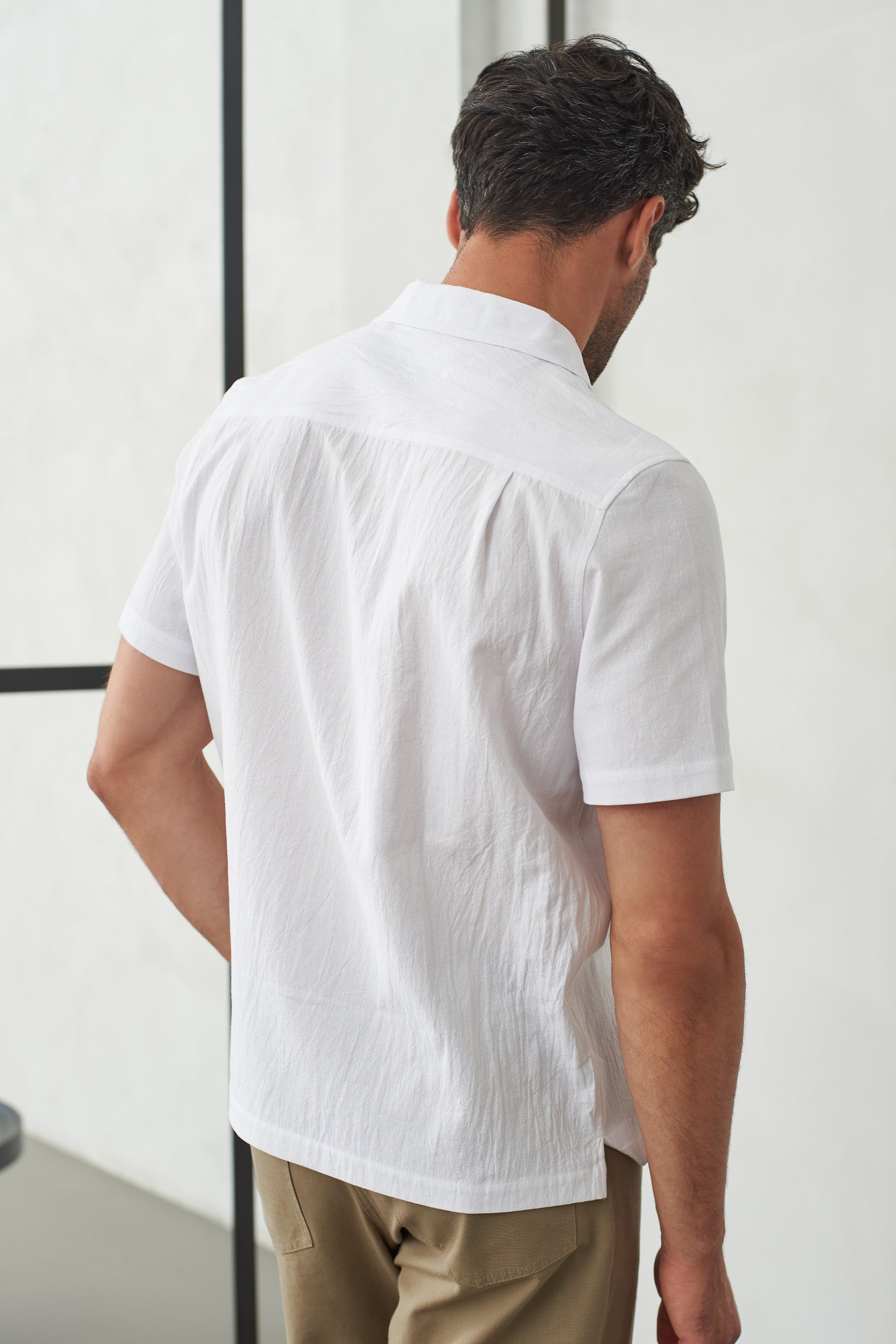 Kuno Shirt Crinkle Shortsleeve White