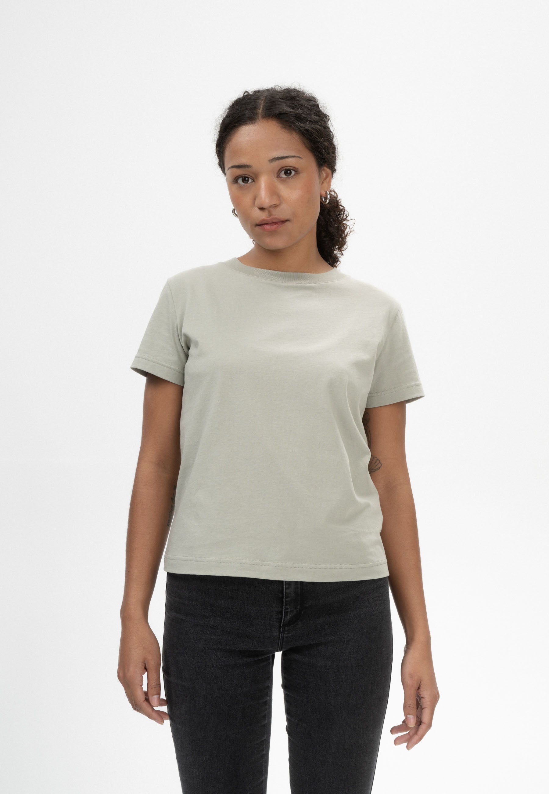KHIRA Dusty Green T-shirt Dam