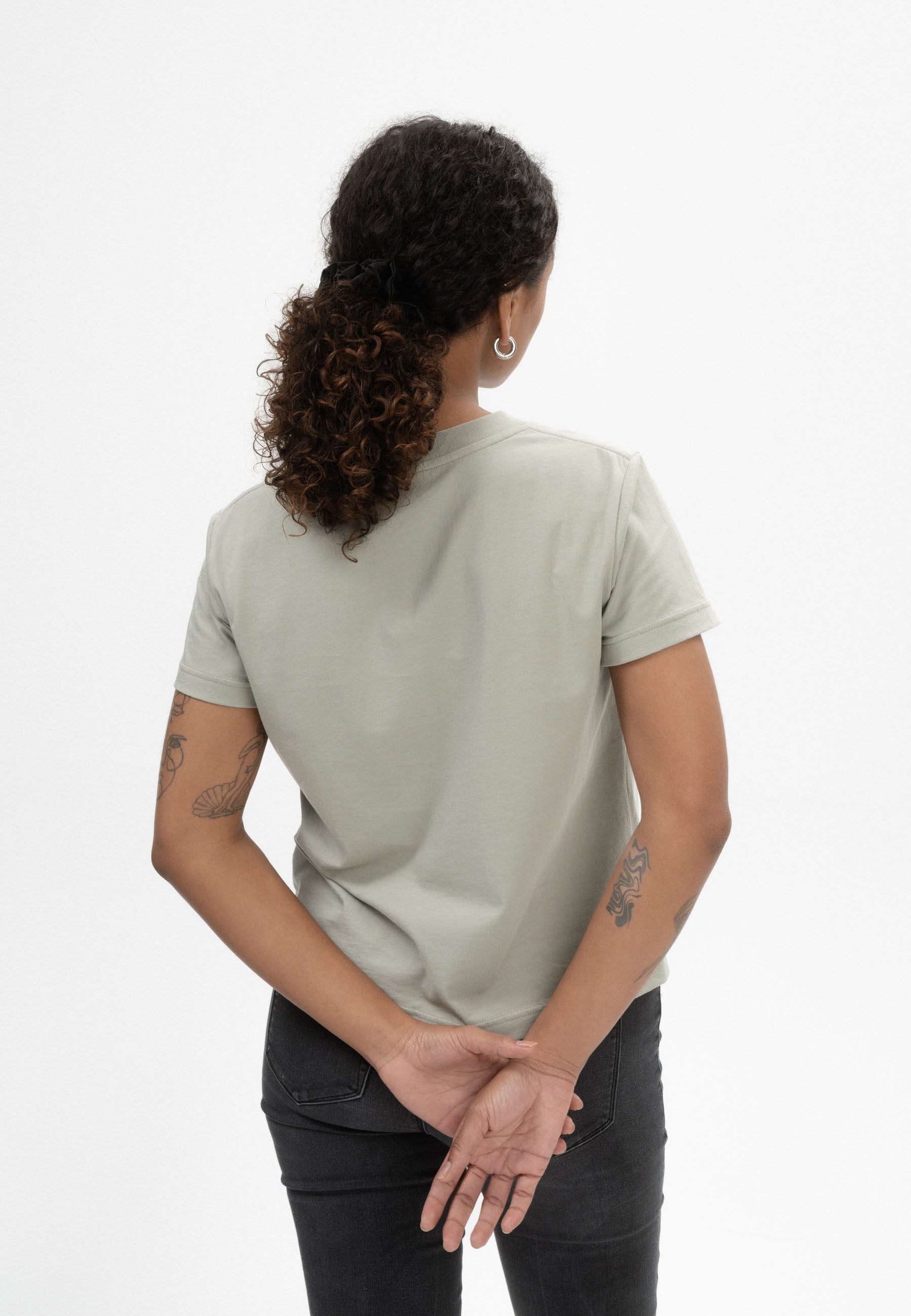 KHIRA Dusty Green T-shirt Dam